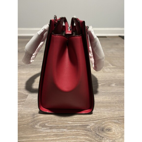 MICHAEL KORS MARILYN MEDIUM SATCHEL SHOULDER BAG MK DARK RASPBERRY PINK LEATHER - Picture 12 of 12